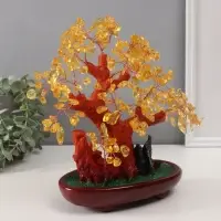 Бонсай декоративный &laquo;Янтарное денежное дерево&raquo;, 246 камней, 25&times;22&times;11 см