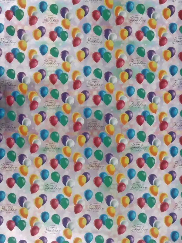 Бумага упаковочная глянцевая с фольгированием Happy Birthday, 70&times;100 см