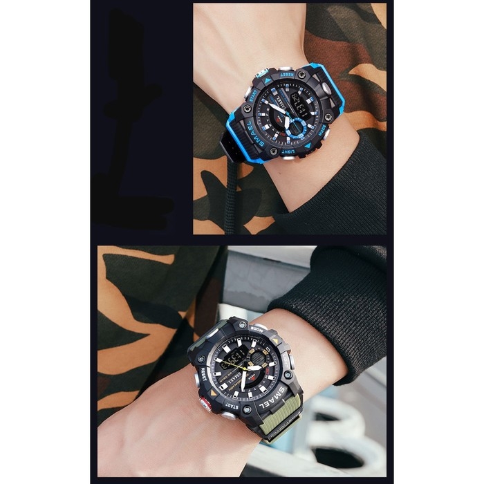 Часы наручные электронные, с будильником, d-5.7 см, ремешок l-26 см, 5 ATM, зеленый ремешок 974231 Часы наручные электронные, с будильником, d-5.7 см, ремешок l-26 см, 5 ATM, зеленый ремешок 974231