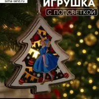 Подвеска световая &laquo;Девочка с игрушками&raquo;, 11&times;12 см, от батареек LR41&times;3, свечение тёплое белое