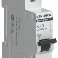 Выключатель автоматический&nbsp;ВА47-29М&nbsp;1P&nbsp;10А&nbsp;4,5кА&nbsp;C&nbsp;GENERICA