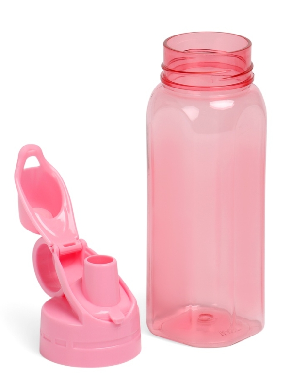 Бутылка для воды спортивная прозрачная, 450 мл, 20 х 8 см, розовая Бутылка для воды спортивная прозрачная, 450 мл, 20 х 8 см, розовая