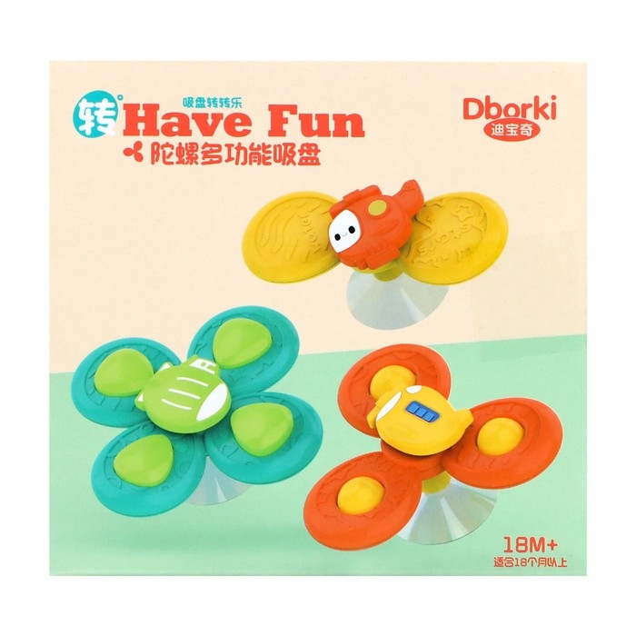 Набор спиннеров для ванной на присосках «Транспорт», 3 шт. в наборе Набор спиннеров для ванной на присосках «Транспорт», 3 шт. в наборе