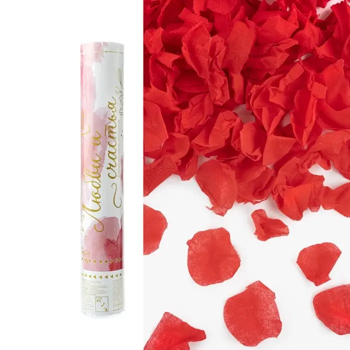 Хлопушка пневматическая "Лепестки роз", красный (12/30 см)