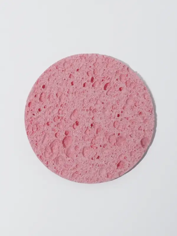 Спонж для умывания, набор - 2 шт., d=8 см, розовый/синий