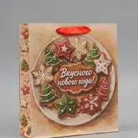 Пакеты подарочные крафтовые &laquo;Новогодние чудеса&raquo;, набор 5 штук, M 26&times;30&times;9 см