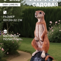 Садовая фигура из полистоуна «Большой сурикат на камне», 60×24×22 см
