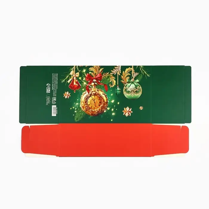 Коробка - конфета подарочная новогодняя складная «Новогодние шары», 14 х 22 х 8 см