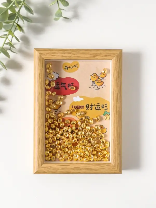 Настенный декор, панно в раме &laquo;Золотые слитки: Счастливчик&raquo;, 3&times;12.3&times;17.2 см