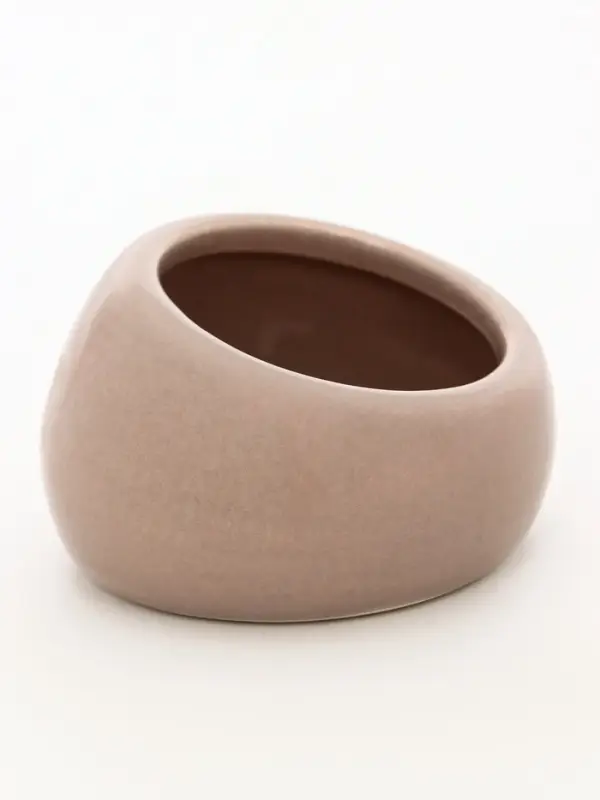 Миска для грызунов, 30 мл, 5.7&times;5.7&times;3.5 см, со скошенным краем, керамика, серая