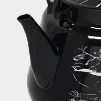 Чайник эмалированный &laquo;Чёрный мрамор&raquo;, 3.5 л, металлическая ручка