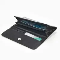 Кошелёк женский на магните, 19.5&times;2.5&times;9 см, лаковый, чёрный