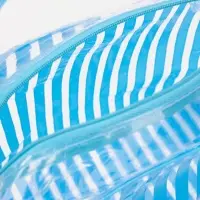 Косметичка - сумка на молнии для бассейна, с ручками, в полоску, голубая