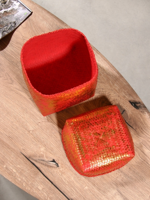 Корзинка плетеная Корзинка плетеная "Голден" 20х20х26 см, розовый