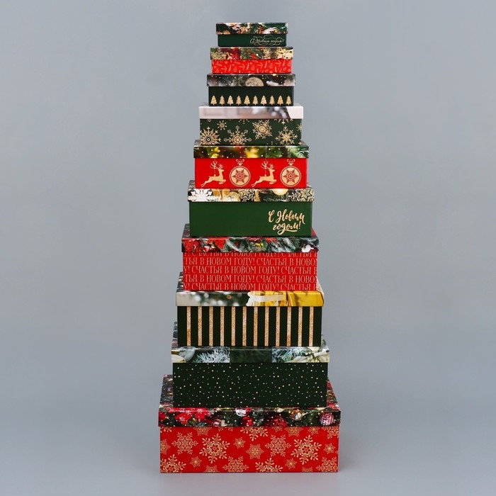 Набор подарочных коробок 10 в 1 «Елочные игрушки», 12 х 7 х 4 - 32.5 х 20 х 12.5 см, Новый год Набор подарочных коробок 10 в 1 «Елочные игрушки», 12 х 7 х 4 - 32.5 х 20 х 12.5 см, Новый год