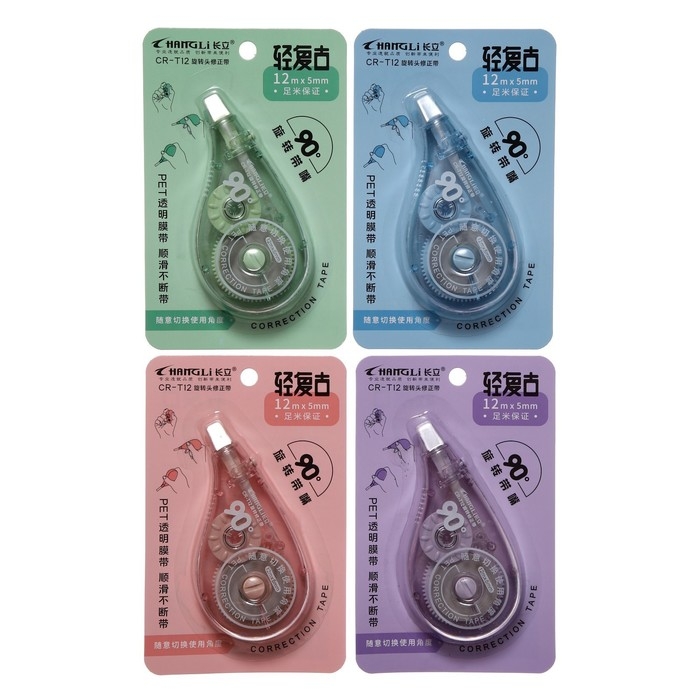 Корректор-лента 12м х 5мм, с поворачивающимся аппликатором, МИКС Корректор-лента 12м х 5мм, с поворачивающимся аппликатором, МИКС