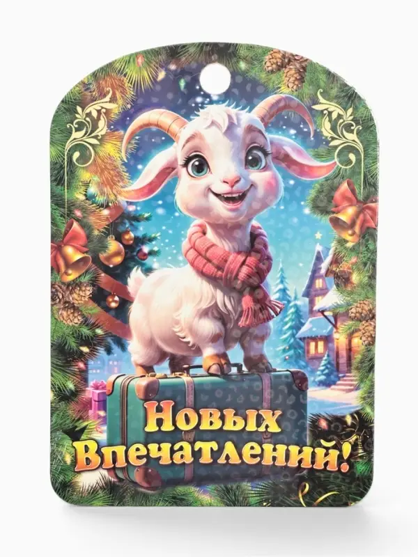 Доска разделочная сувенирная &laquo;Символ года. Новых Впечатлений!&raquo;, 27.5&times;19.5&times;0.6 см, дерево, разноцветная