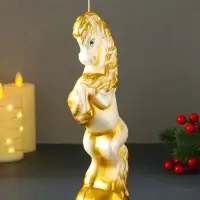 Свеча новогодняя "Конь на дыбах" белый 9х6,2х25,5 см