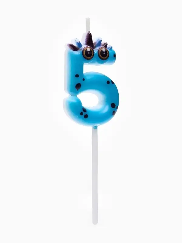 Свеча для торта цифра 5 «Зверюшка», 5 см Свеча для торта цифра 5 «Зверюшка», 5 см