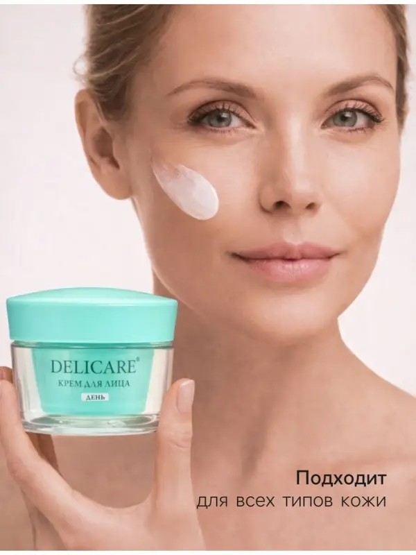 Крем для лица дневной Delicare, с алоэ вера и пептидами, 56+, 50 мл