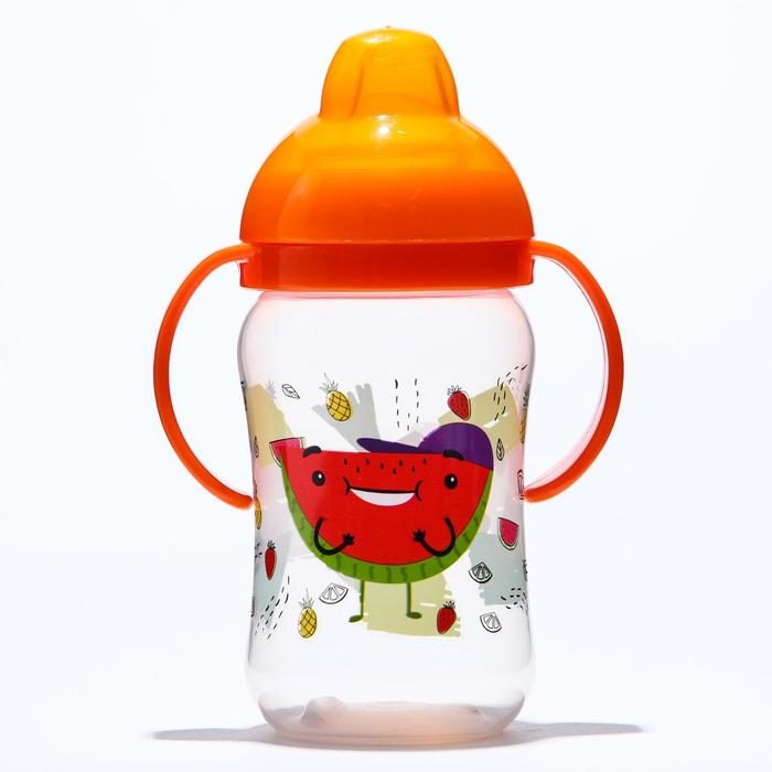 Поильник - непроливайка детский с мягким носиком «Фрукты», 270 мл., с ручками, цвет МИКС Поильник - непроливайка детский с мягким носиком «Фрукты», 270 мл., с ручками, цвет МИКС