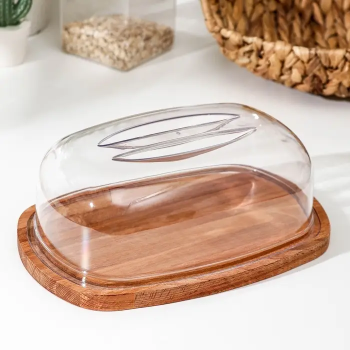 Хлебница Rosemary, 27&times;18.5&times;10 см, пластик, деревянное дно