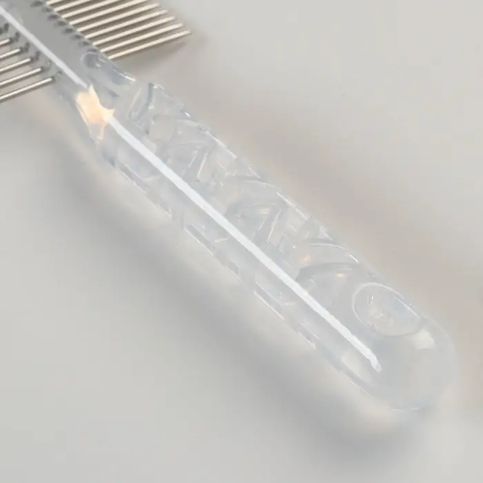 Расчёска для шерсти &laquo;Пузырьки&raquo;, 19.5&times;5.6 см, двухсторонняя, прозрачная