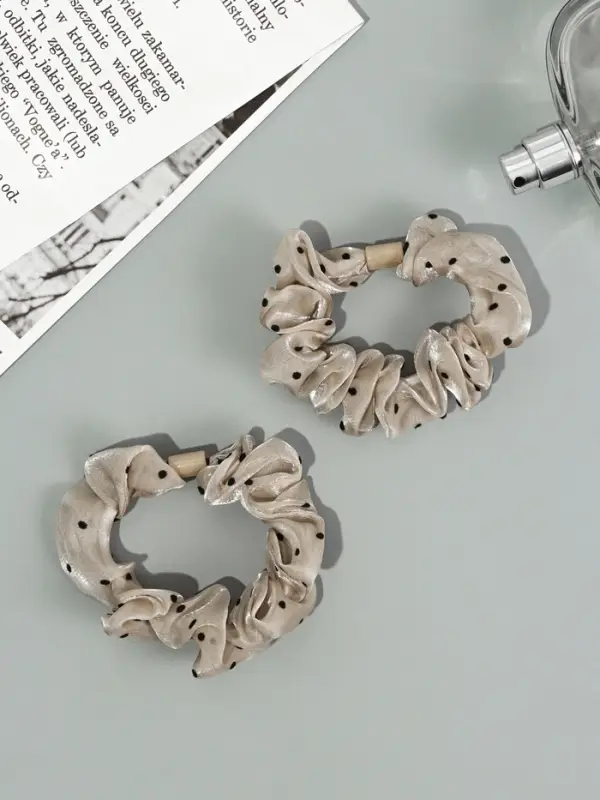 Резинка для волос Резинка для волос "Летиция" (набор 2 шт) 7 см, бежевый