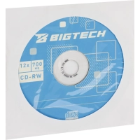 Носители информации Bigtech YCDRWB003 CD-RW/700МБ/12x/1шт конверт белый