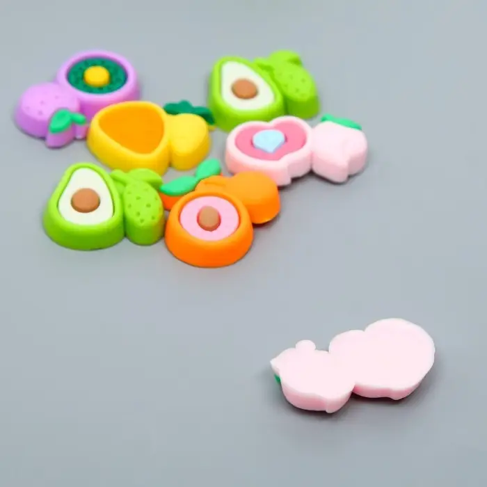 Декор для творчества резина Декор для творчества резина "Половинка фрукта" набор 15 шт 1,8х3,2х0,6 см