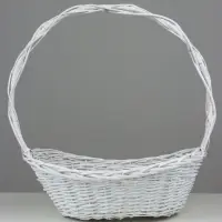 Корзина плетеная (ива), D50х35 H20 HH58 B31х21, 1 шт., белый