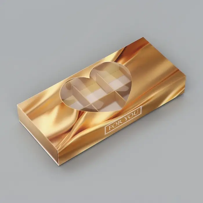 Коробка складная для 10 конфет &laquo;Тебе с любовью&raquo;, 9.8&times;22&times;3.5 см