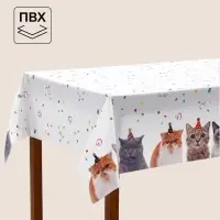 Скатерть одноразовая &laquo;Котики фотографичные&raquo;, 130&times;180 см