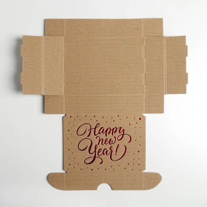 Коробка подарочная новогодняя складная рифлёная «Новогодняя», 21 х 15 х 5 см, Новый год Коробка подарочная новогодняя складная рифлёная «Новогодняя», 21 х 15 х 5 см, Новый год