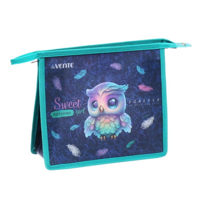 Папка для тетрадей А5, 243 х 200 х 80 мм, молния сверху, пластиковая, de VENTE Happy Owl, для девочек Папка для тетрадей А5, 243 х 200 х 80 мм, молния сверху, пластиковая, de VENTE Happy Owl, для девочек