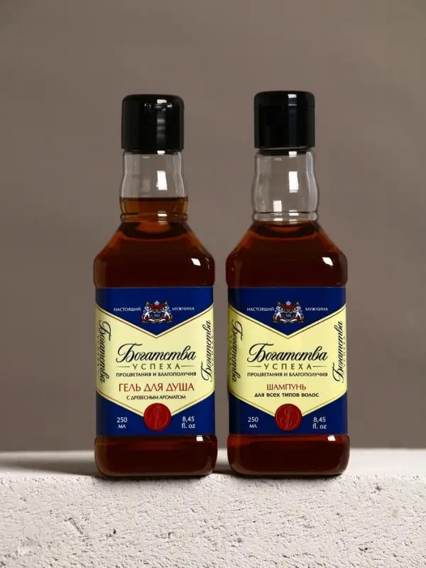 Подарочный набор «Богатства»: гель для душа, шампунь для волос, мочалка для тела, Чистое счастье