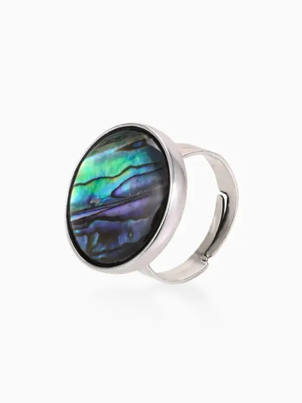 Кольцо из эпоксидной смолы &laquo;Галиотис&raquo;, круг, безразмерное