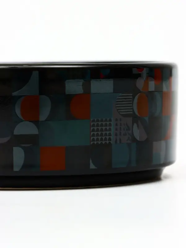 Миска &laquo;Разноцветный горошек&raquo;, 200 мл, 10.5&times;10.5&times;4 см, керамика, чёрная