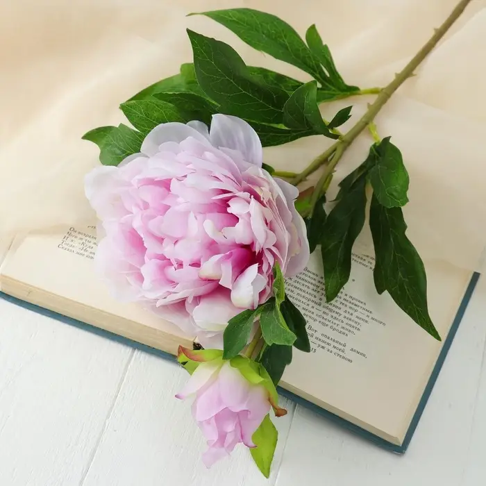 Цветы искусственные &laquo;Пион дуо&raquo;, 12&times;60 см, сиреневые