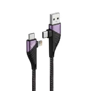 Кабель 4 в 1 USB/Type-C на Type-C /Lightning 1.2m 3А PD Freeway U95 ISA