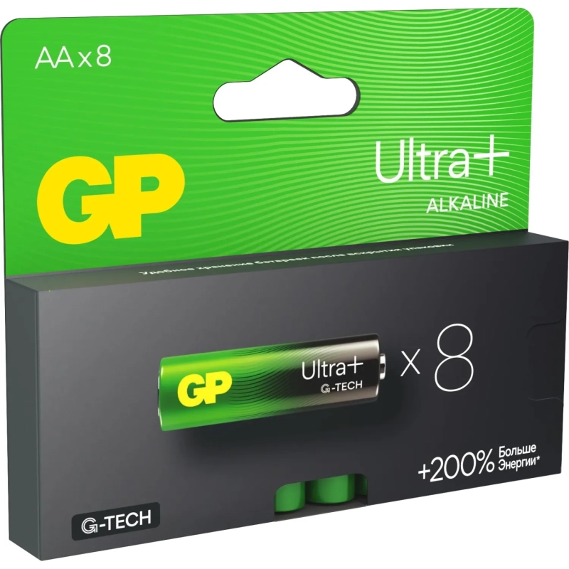 Батарейка GP Ultra+ Alkaline LR6 (АА) 8шт/уп (GP15AUPA21-2CRB8)
