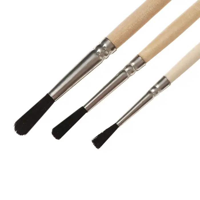 Набор кистей для рисования, белка, 3 штуки: №: 2, 3, 4, Calligrata, круглые, деревянная ручка, в пакете