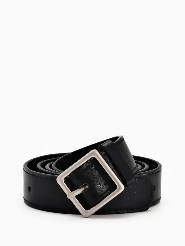 Ремень жен 05-01-02-01, Июнь2508, 3*0,3*110 см, без винта, пряж мат металл, 1 прокол, черн   1090314