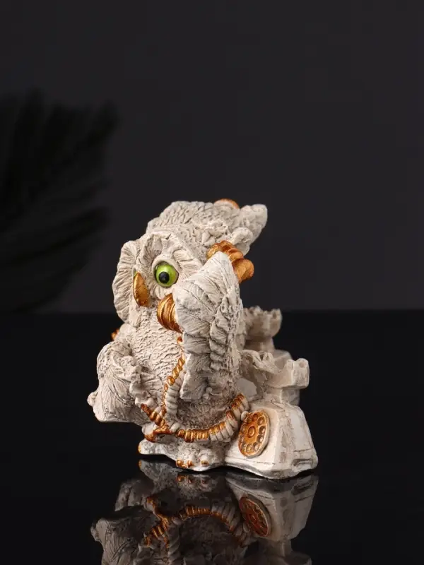 Фигура "Совы говорят по телефону" 8х12х7 см, серый