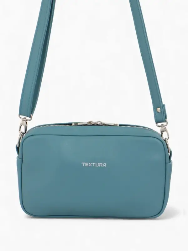 Сумка женская кросс-боди TEXTURA на молнии, 25&times;6&times;14 см, голубая