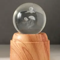 Сувенир стекло свет "Шар. Медузы" 6хLED шар d=6 см, крутится, USB 7х7х10 см Сувенир стекло свет "Шар. Медузы" 6хLED шар d=6 см, крутится, USB 7х7х10 см