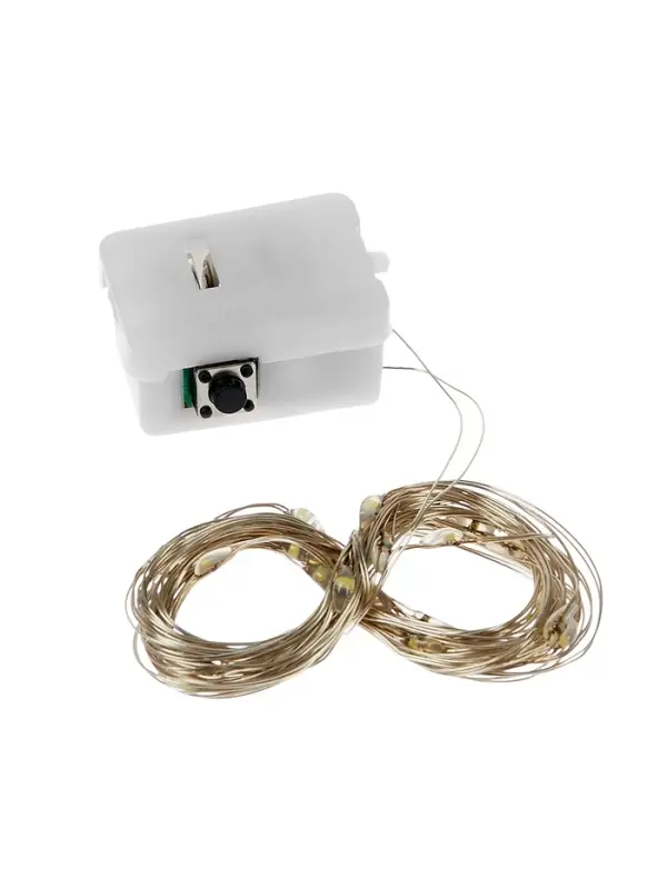 Гирлянда «Нить» 3 м, роса. IP20, серебристая нить. 30 LED, от батареек AG13×3, 3 режима, свечение мульти