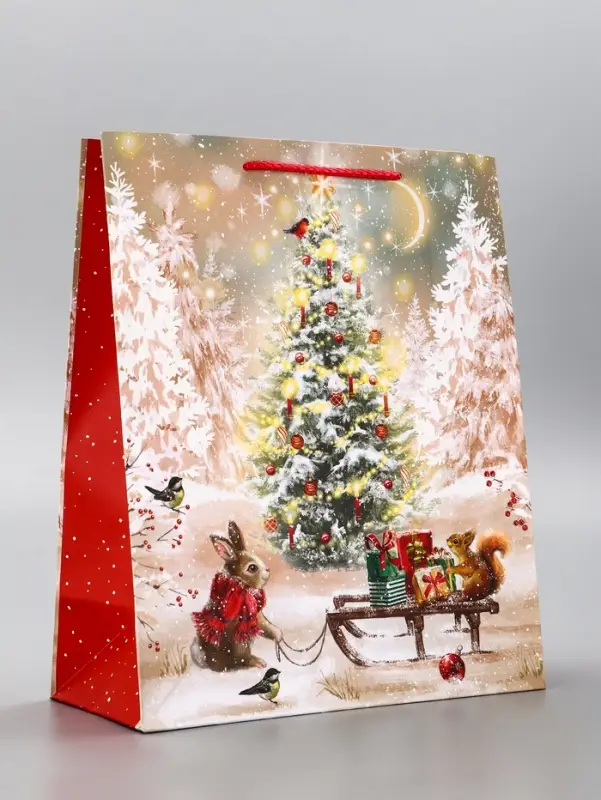 Пакет подарочный новогодний ламинированный, «Подготовка к Новому Году» , 26×12×32 см Пакет подарочный новогодний ламинированный, «Подготовка к Новому Году» , 26×12×32 см