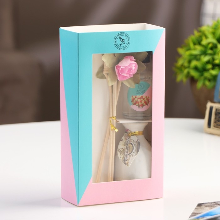 Набор подарочный с диффузором "Ваза с цветком", аромат роза, "Богатство Аромата"