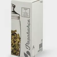 Банка для сыпучих продуктов Paşabah&ccedil;e Cesni, 1.5 л, с крышкой, стекло, прозрачная